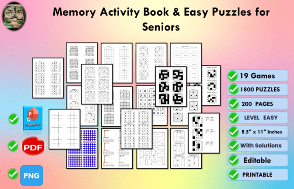 Download Memory Activity Book &amp; Easy Puzzles - Premium Bundle