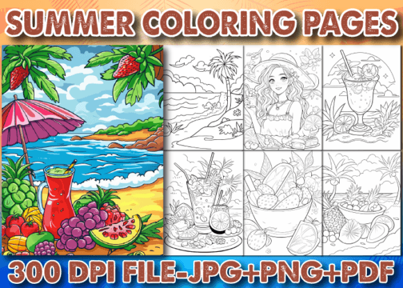 Download Sunny Summer Coloring Pages for Adults - Coloring pages for adults Collection