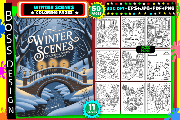 Download Winter Scenes Coloring Pages for Adults - Coloring pages for adults Collection