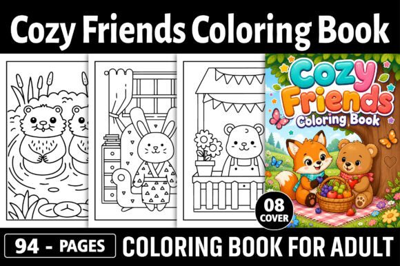 Download Cozy Friends Coloring Pages for Adults - Coloring pages for adults Collection