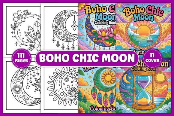 Download Boho Chic Moon Coloring Pages for Adults - Coloring pages for adults Collection