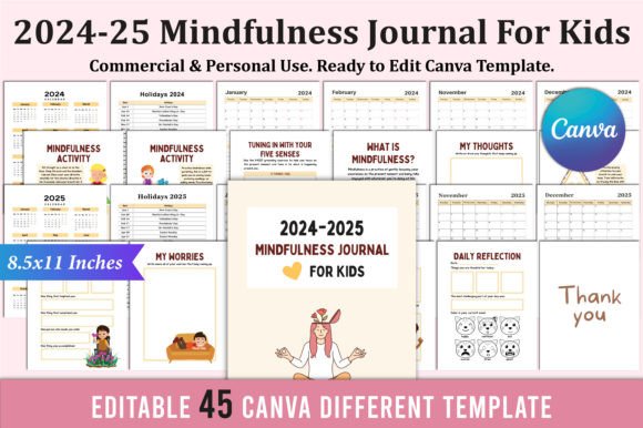 Download 2024 -2025 MINDFULNESS JOURNAL for KIDS - Mindfulness journal for kids Collection