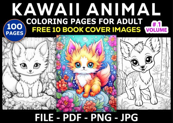 Download Kawaii Animal Coloring Pages for Adults - Coloring pages for adults Collection