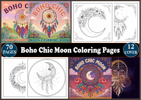 Download Boho Chic Moon Coloring Pages for Adults - Coloring pages for adults Collection