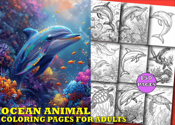 Download Ocean Animal Coloring Pages for Adults - Coloring pages for adults Collection