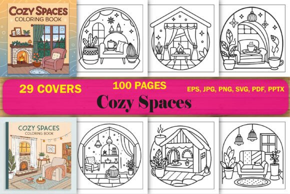 Download Cozy Spaces Coloring Pages for Adults - Coloring pages for adults Collection