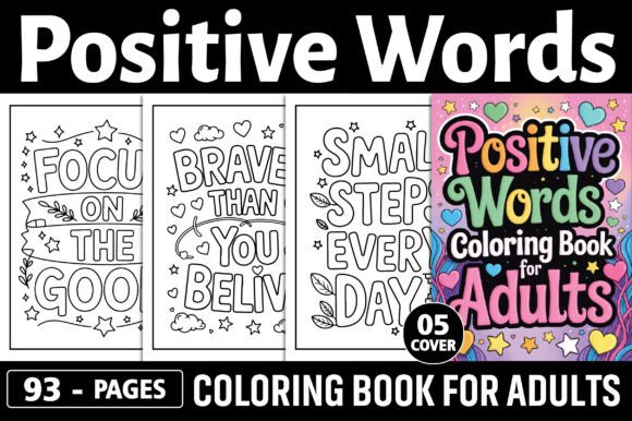 Download Positive Words Coloring Pages for Adults - Coloring pages for adults Collection