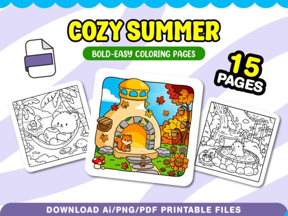 Download Cozy Summer Coloring Pages for Adults - Coloring pages for adults Collection
