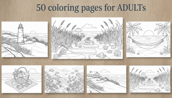 Download 50 Beach Coloring Pages for Adults PDF - Coloring pages for adults Collection